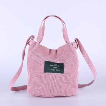 Women's Mini Corduroy Shoulder Bag Female New Small Canvas Handbag Totes Ladies Casual Vintage Purse Cloth Bucket Pouch For Girl