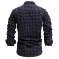 2021 New Spring 100% Cotton Plaid Shirt Casual Slim Fit Men Shirt Long Sleeve High Quality Men's Social Shirt Dress Shirts