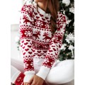 Hot Christmas Women Sweater Santa Claus Xmas Printing Long Sleeve O-neck Christmas Knitting Pullover Sweater Top Jumper Knitwear