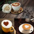 8Pcs/set Print Shape Coffee Mold Cappuccino Latte Coffee Art Stencil Cappuccino Foam Craft Decorate Milk Drink Mould Hot