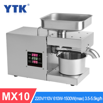 YTK 220/110V Small Household Oil Press Intelligent Temperature Control Peanut Flax Seed Olive Oil Press Stainless Steel Material