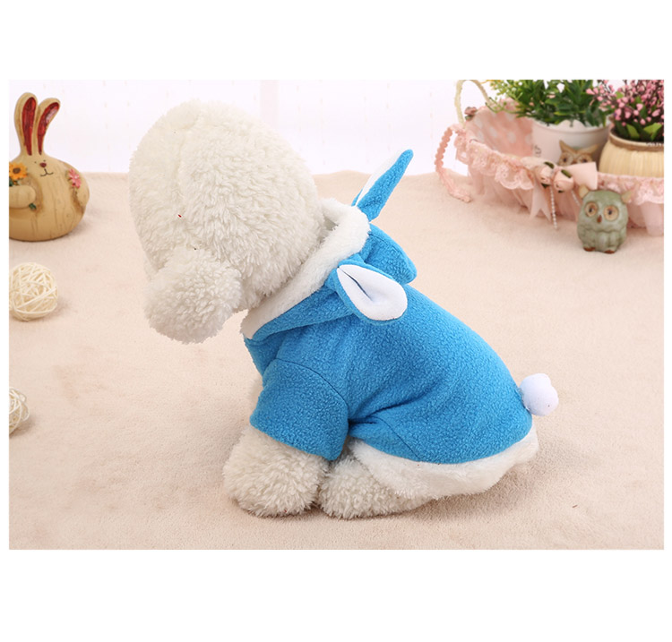 Cute Bunny Pet Dog Costume Clothes Hooded Coat Fleece Puppy Warm Outfit AUG889