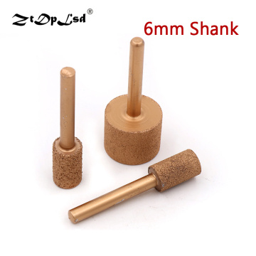 1PCS 6MM Shank 12MM To 25MM Brazed Diamond Grinding Head Burrs Carving Peeling Bits For Jade Stone Concrete Ceramic Mill Bullet