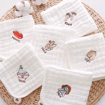 30*30cm Baby Bibs Cotton Gauze Baby Face Towel Soft Baby Towels Wash Cloth Handkerchiefs Infant Baby Feeding Saliva Towels