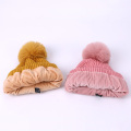 Three-piece Scarf Hat Set Baby Girls Children PomPon Beanies Knitted Skullies Hats Kids Winter Warm Wool Crochet Caps Unisex
