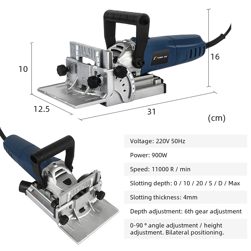 Woodworking Tenoning Machine Carpentry Tools Puzzle Machine Groover Copper Motor 900W Biscuit Jointer Electric Tool