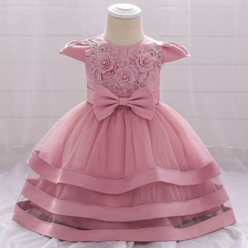 2020 The New Baby Girls Dress Baby Dress Girl Handmade Beaded Princess Dress Embroidered Netting Tutu Dress one-year-old Dress