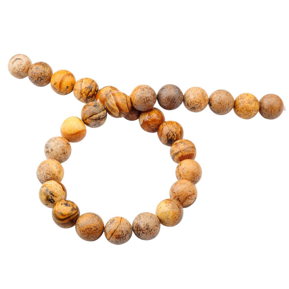 Picture Jasper 8MM Stone Balls Home Decoration Round Crystal Beads