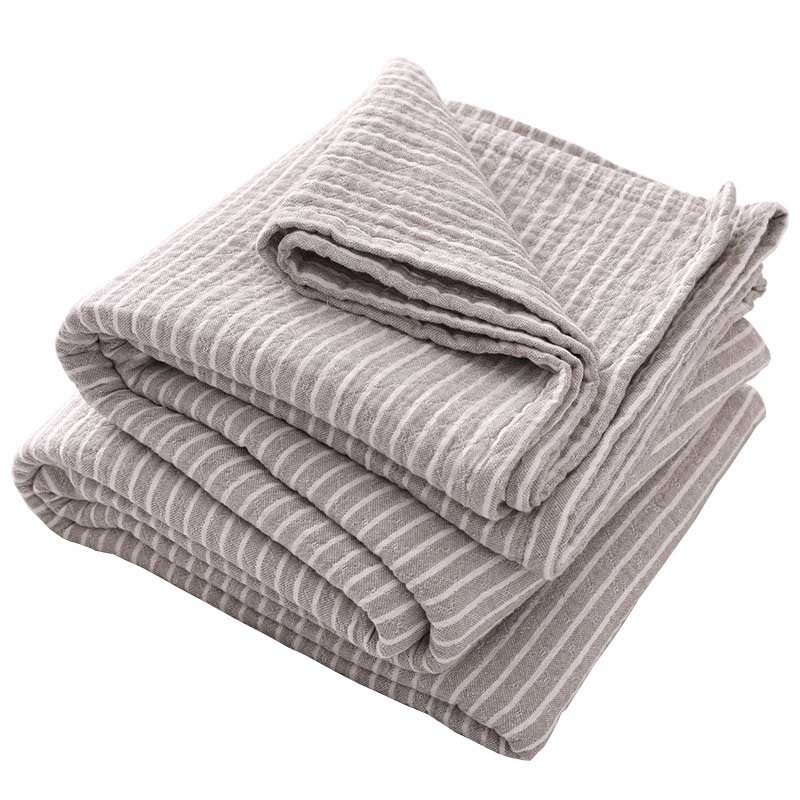 Gauze Cotton Towel Blanket For Adults Kids Striped Breathable Sofa Mantas Cobertor Air Conditioning Bedspread for Teens