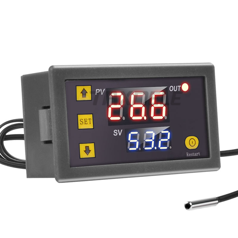 W3230 DC 12V 24V 110V-220V AC Digital Temperature Controller LED Display Thermostat With Heating Cooling Control Instrument