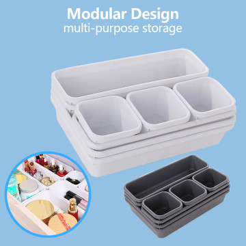 Creative Drawer Makeup Organizers Storage Box Interlocking Narrow Drawer dor Bathroom Office Organizer organizador de maquillaje