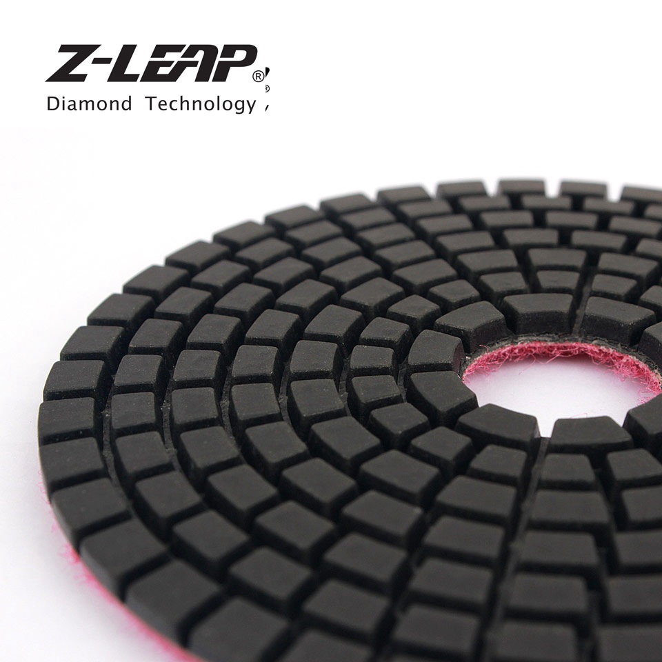 Z-LEAP 4 Inch 3 Steps Polish Pad Flexible Wet Diamond Polishing Wheels For Granite Marble Stone Abrasive Tool