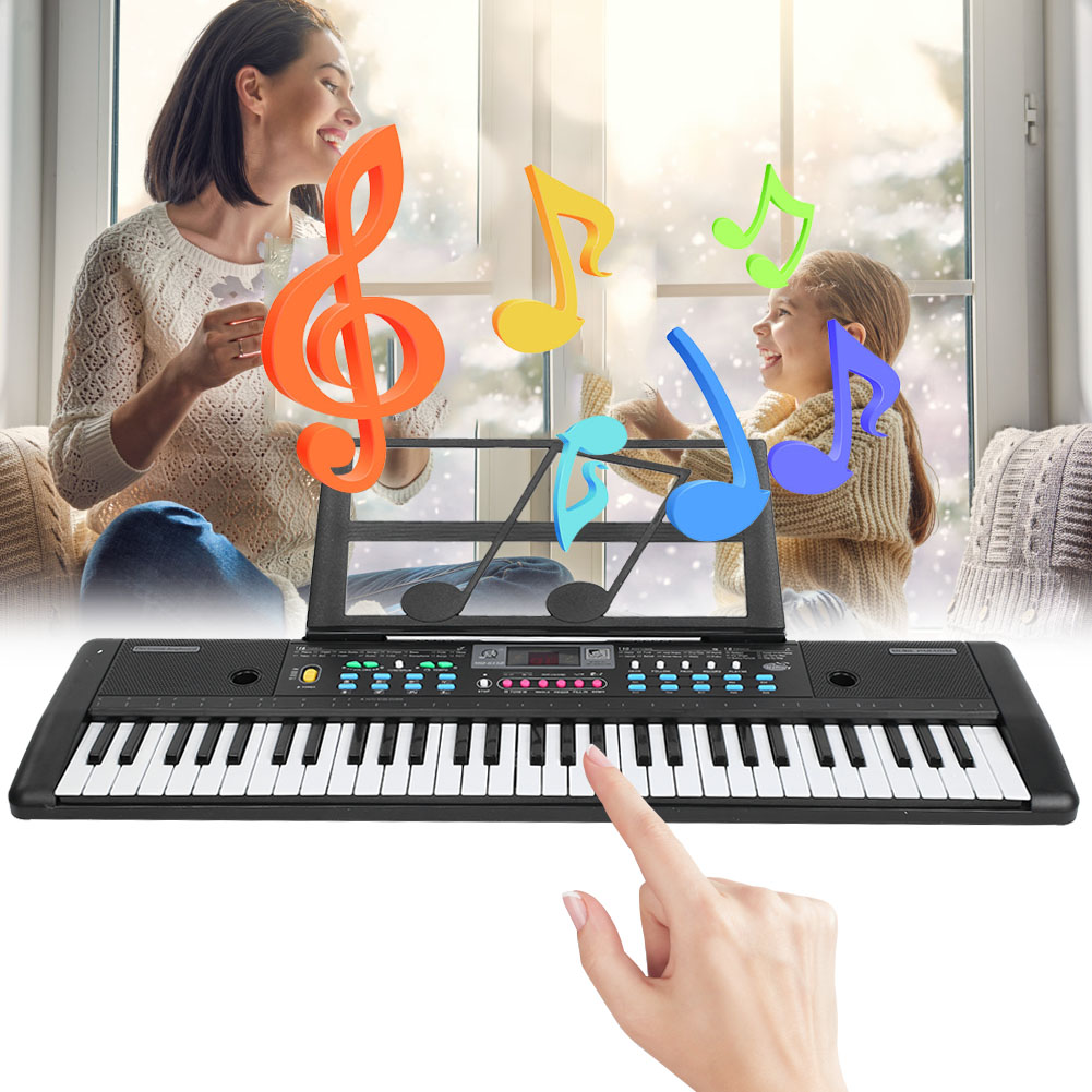 Electronic Keyboard 61 Keys Electronic Organ Digital Music Keyboard with Microphone Kids Toy Children Gift USB Power Cable