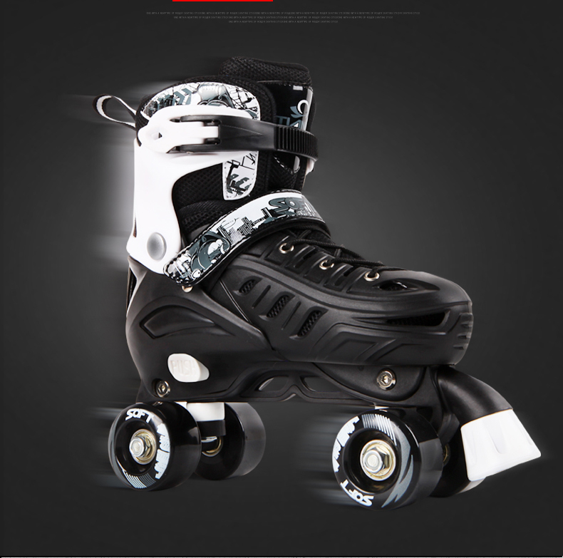 2020 New Roller Skates Double Line Skates 3 Colors Women Lady Adult White PU 4 Wheels Skating Shoes
