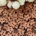 100Pcs 2 Holes DIY Star Shape Wooden Button Scrapbook Craft Sewing Buttons Five-pointed Star Shaped Duttons For Clothing