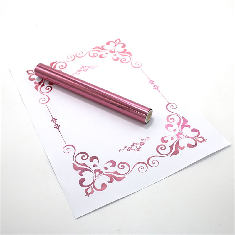 Pink 5M X 1 Roll Hot Stamping Foil Paper Gold Foil Foil by Laser Printer and Laminator Toner Reactive Foil,Foil Paper