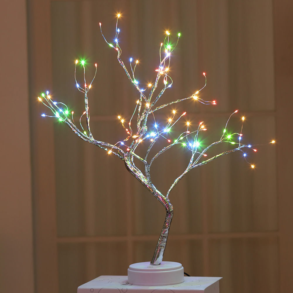 Copper Wire Touch Switch Control USB Charging Tree Shape Led Light 36leds 108leds Party Brightness DIY Firework Night Light