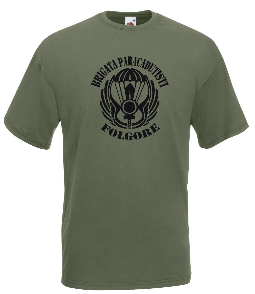 2019 New High Quality Tee Shirt T-Shirt Shirt Emblem Brigade Airborne Folgore low intensity Summer Cotton T-shirt