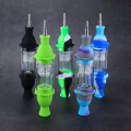 Silica gel metal pipe hookah smoke glass water pipe set soc