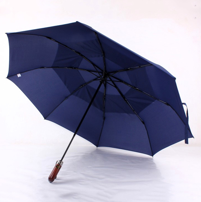 125 cm Big Business Umbrella Men Automatic Umbrella Rain Women Double Layer 8 Ribs Windproof Wooden Handle Large Golf Umbrellas