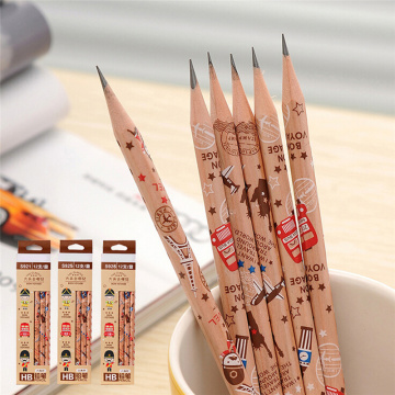 12Pcs Wood HB Standard Pencils Recycled Cute Cartoon Black Ink Color Kids Office School Writing Pen Touch Stationery Supplies