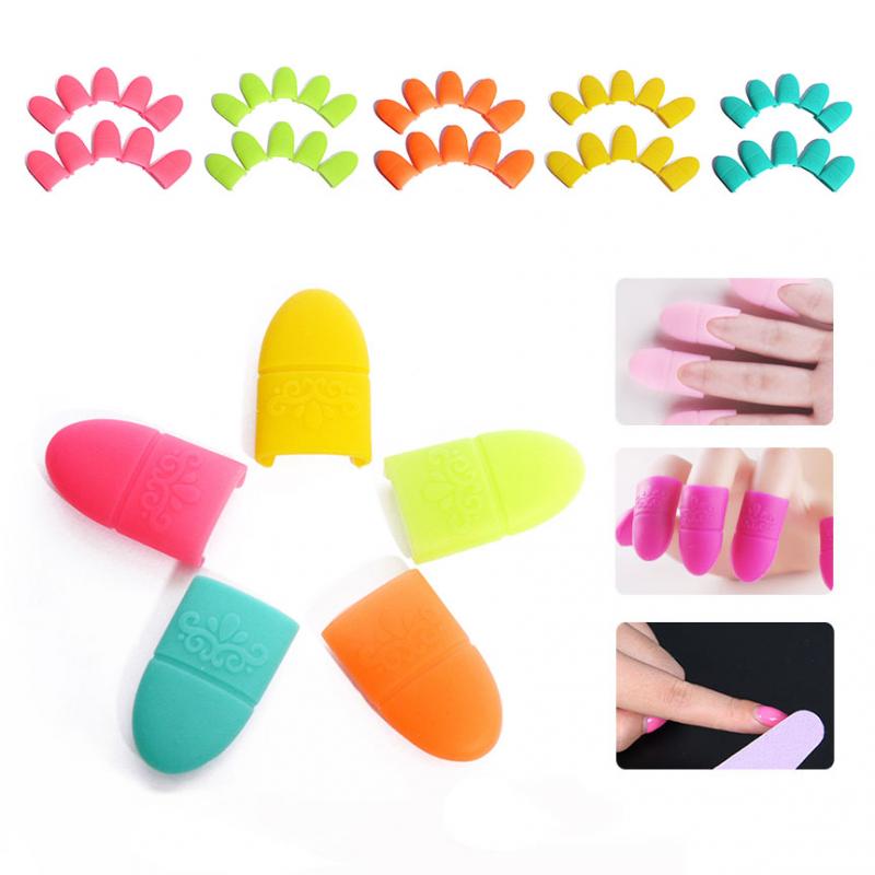 Nail Art Silicone Nail Remover Set Reusable UV Gel Quick Makeup Remover Bubble Cap Soak Nail Acrylic Nail Polish Cleaning Tools