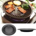 Korean Outdoor Barbecue Grill Non-Stick BBQ Grills Round Pan Grills Easily Cleaned Carbon Steel Barbecue BBQ Accessories Tools