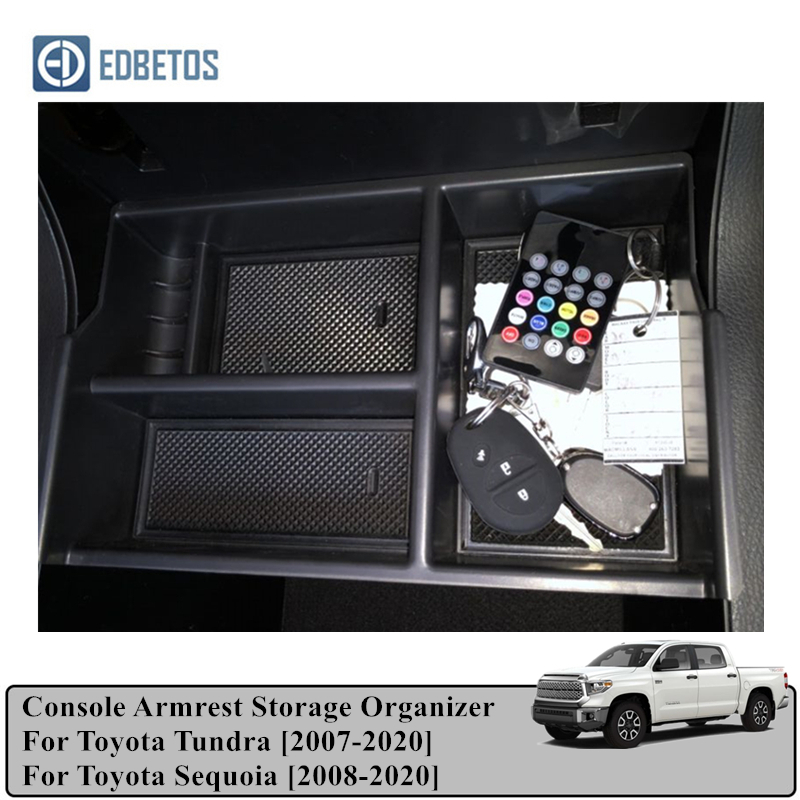 Auto Armrest Box Storage Box For Toyota Tundra 2007-2020 and Toyota Sequoia 2008-2020, Car Accessories Styling