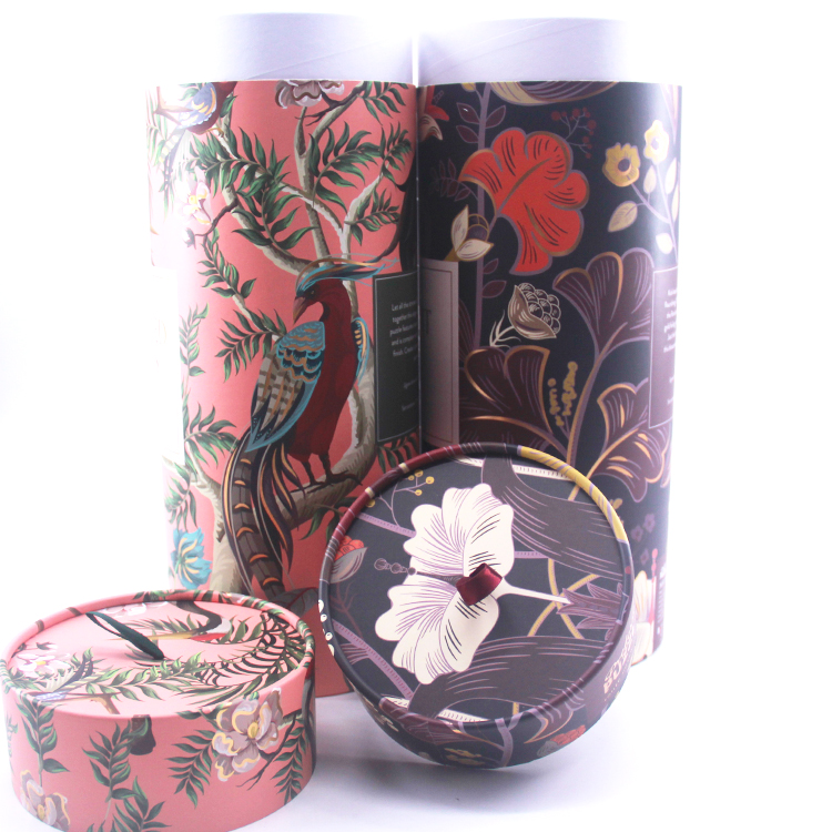 Paper tube candle packaging with handle