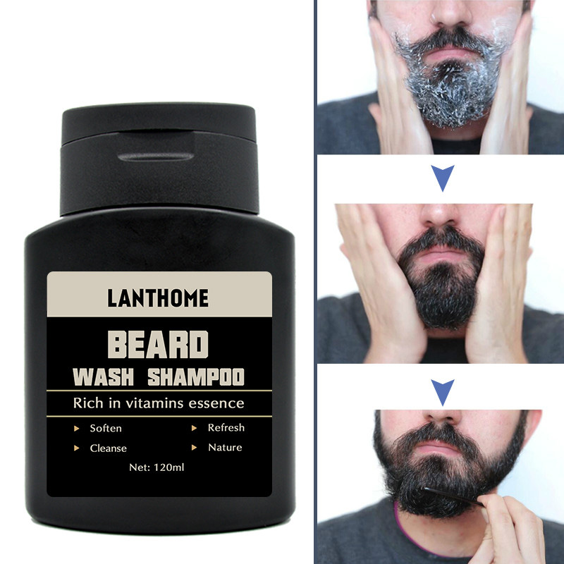 Beard Clean Essential Shampoo Oil Cream for Men Soft Cleanse Refresh Nature Grooming Shining Cleanser Care