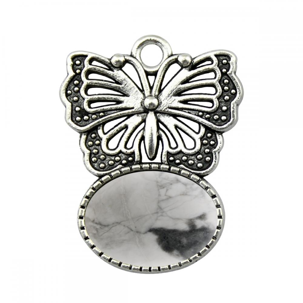 Gemstone Butterfly Pendant Natural Stone Chakra Healing Reiki Charm Pendants for DIY Jewelry Making Anniversary Birthday Gift