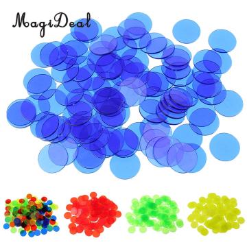 MagiDeal 100Pcs/Pack 3/4 Inch Plastic Bingo Chips Translucent Design for Classroom Carnival Bingo Games Funny Party Club Acce