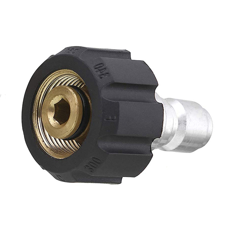 Pressure Washer Adapter Set, Quick Connect Kit, Metric M22 15Mm Female Swivel To M22 Male Fitting, 5000 Psi