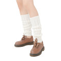 Women Knitted Leg Warmers Autumn and Winter Solid Color Footless Knee High Socks