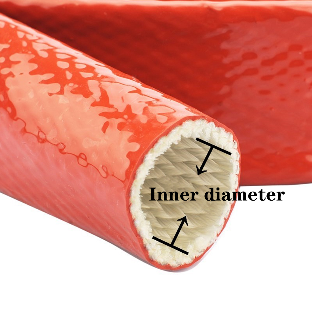 ID 4 6 8 10 12 15 20 25mm Red High Temperature Resistant Fire Retardant Casing Pipe Thicken Insulation Silicone Fiberglass Tube
