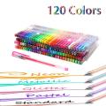 Gel Pens for Adult Coloring 24 to 120 Colors Set with Glitter Metallic Neon Pastel Swirl Colors, Also Perfect Coloring Set