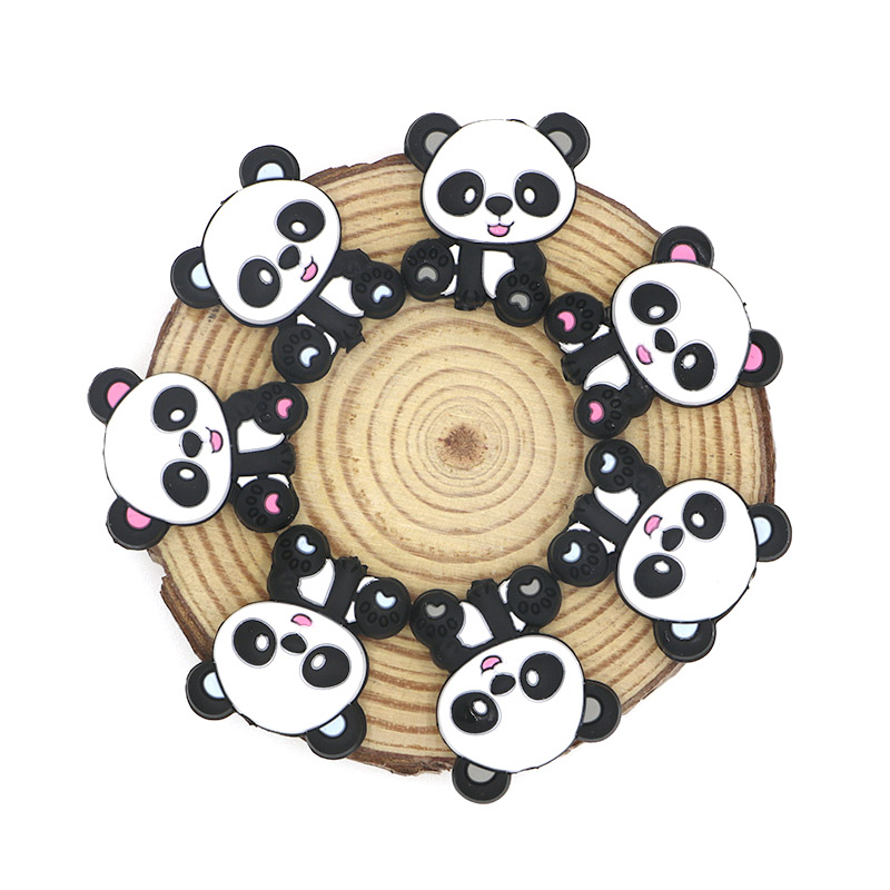 kovict 50/100/200/500pcs Mini Chinese panda Silicone Beads Baby Dummy Cartoon Pacifier Toy Accessories