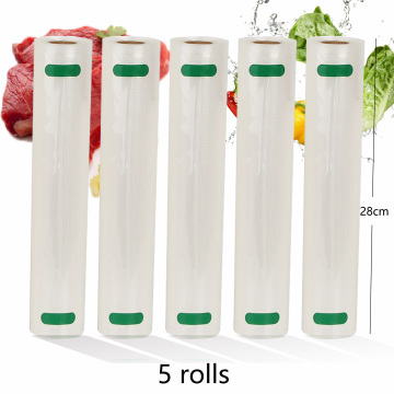 BPA FREE 5 Rolls/Lot Kitchen Food Vacuum Bag Storage Bags for Vacuum Sealer Food Keep Packing 12+15+20+25+28cm*500cm