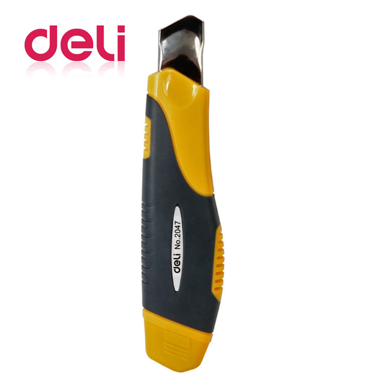 Deli 1Pcs Office School Cutting Supplies 18 mm Utility Knife Blade Diameter Blade Length 10cm Automatic Push And Pull random