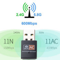 Kebidu 600Mbps Wireless USB WiFi Adapter Dual Band wi fi Antenna PC Network Card 2.4+5Ghz usb Lan Ethernet Receiver 802.11ac HOT