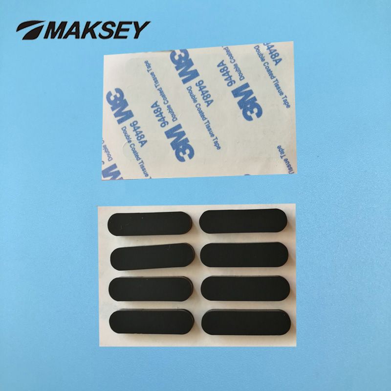 MAKSEY Silicone Rubber Feet Oval Mat 3M Self-adhesive Equipment Feet Pad Width 3MM Protection Sticky Nylon Shock Absorber Sheet