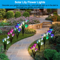 LED Solar Garden Light Outdoors Lily Flower Lamp Solar Energy Powered for Garden Decoration Outdoor Waterproof Street Path Light