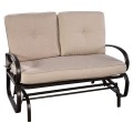 Outdoor Patio Cushioned Rocking Bench Loveseat Porch Backyard Furniture HW51783