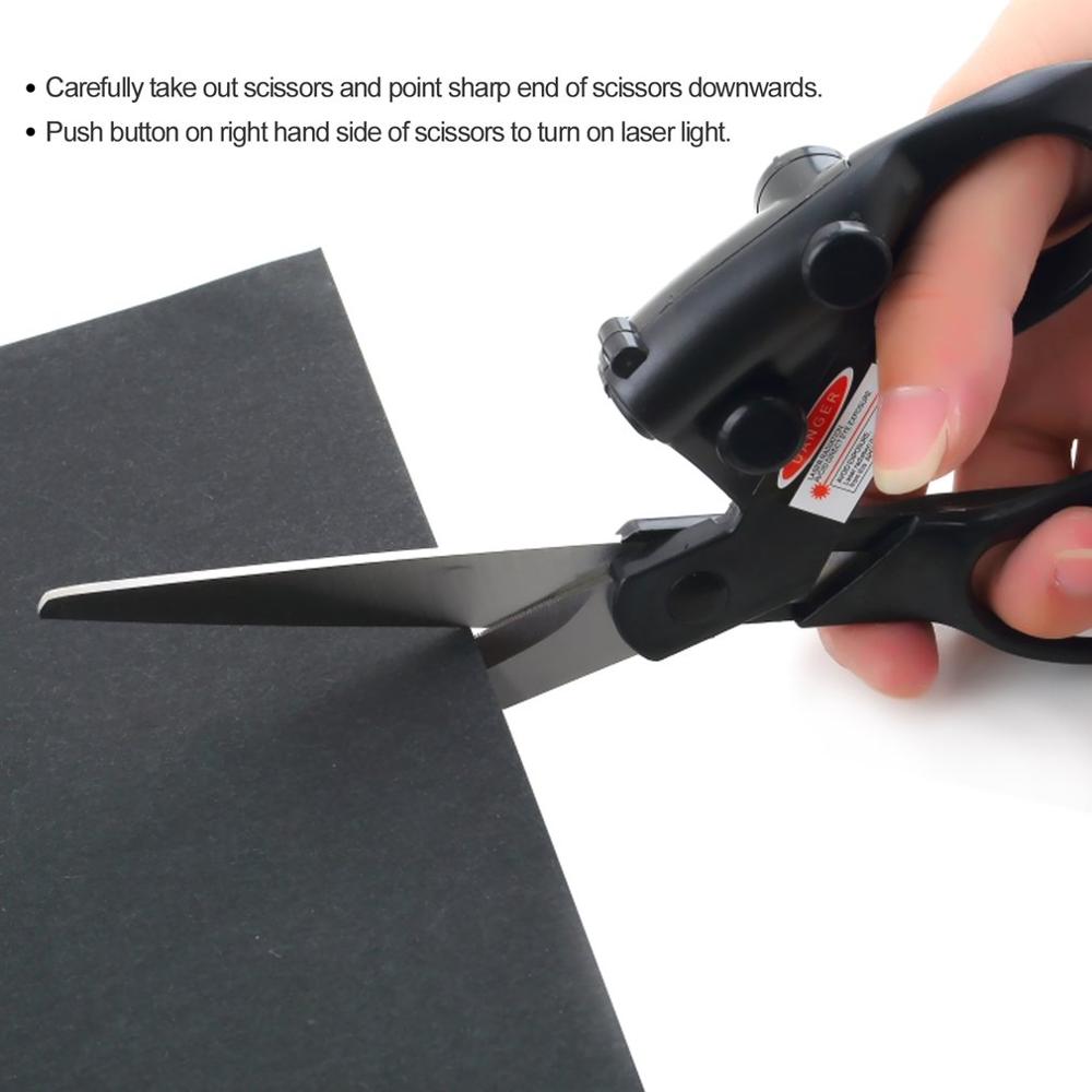 2020 Popular New Professional Laser Guided Scissors For home Crafts Wrapping Gifts Fabric Sewing Cut Straight Fast Scissor Shear