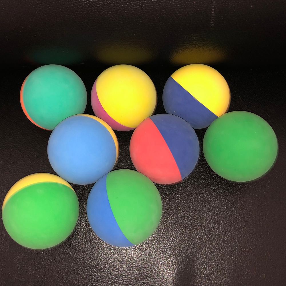 12pcs/lot 6cm Bi-color Racquetball Squash Low Speed Rubber Hollow Ball Training Competition High Elasticity Random Color