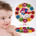 Baby 12 Number High Quality Solid Wood Toy Puzzle Cartoon Color Digital Geometric Clock Children's Educational Toys Wooden Toys