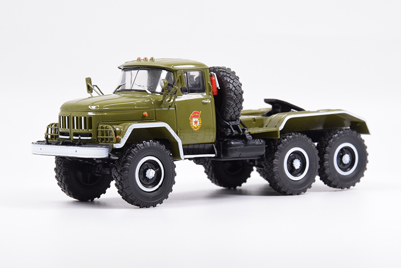 Classic Diecast Toy Model 1:43 Soviet Union Russian ZIL-131NV Military Truck Tractor Trailer Model for Collection,Decoration