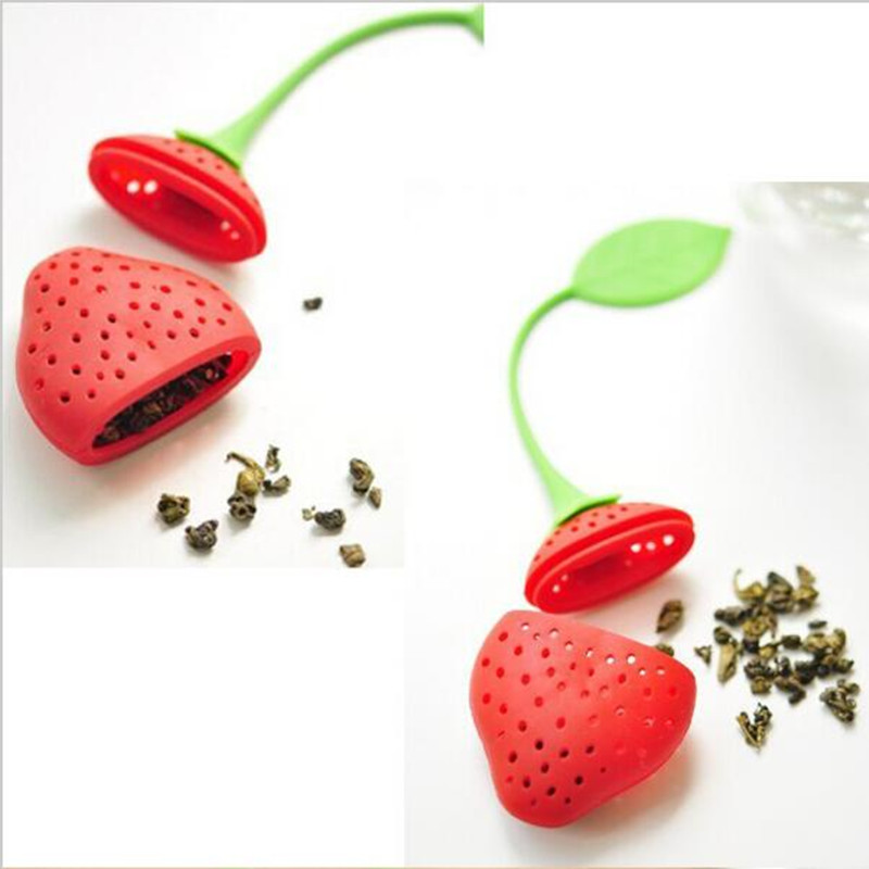 Silicone Strawberry Design Loose Tea Leaf Strainer Herbal Spice Infuser Filter Tools