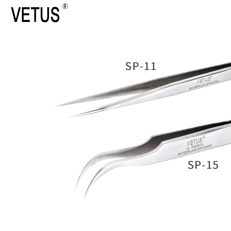 VETUS SP-11 SP-15 High Precision Stainless Steel Tweezers Set For Electronic Cell Phone Repair Tools Kit