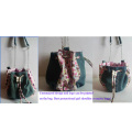 Jeans Fabric and PU Leather Girls Cosmetic Bags